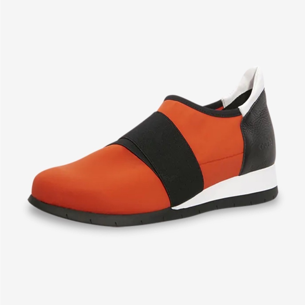 Arche Sittem Orange Leather Black Elastic Slip-On Comfort Sneakers EUC Size 39